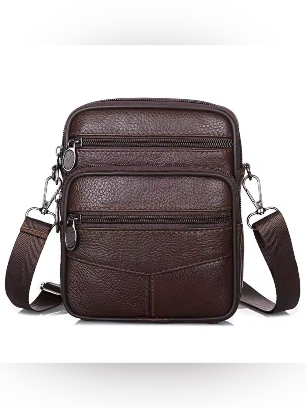 New Genuine Leather Crossbody Bag Vertical Trendy Multifunctional Shoulder Bag - Picture 2 of 7